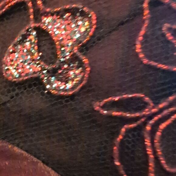 Vintage 90s Elegant Burgundy Embroidered Satin Dress‎ Vamp - Picture 9 of 11